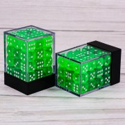 12mm translucent green pips dice 